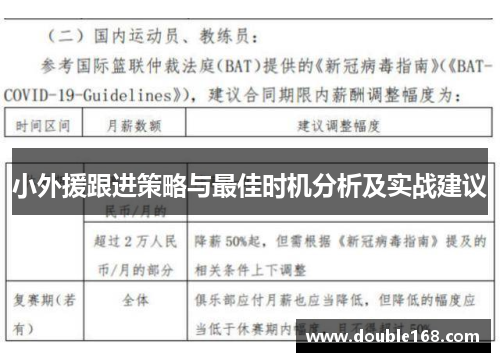 小外援跟进策略与最佳时机分析及实战建议